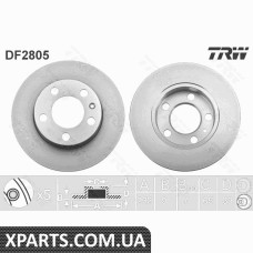 Диск тормозной AUDI A3 SEAT TOLEDO SKODA FABIA OCTAVIAVW GOLF TRW DF2805