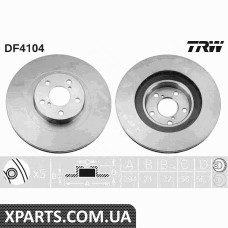 Диск гальмівний SUBARU FORESTER LEGACY передн. вент. TRW DF4104