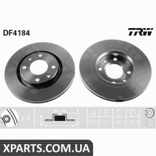 Диск гальмівний CITROEN C3 C4 PEUGEOT 207 передн. вент. TRW DF4184