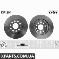 Диск гальмівний AUDI A3 TOLEDO SKODA OCTAVIA VW CADDY вент. TRW DF4294