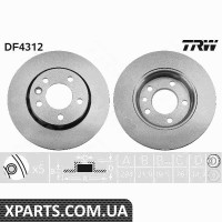 Диск гальмівний VW T5 задн. вент. TRW DF4312