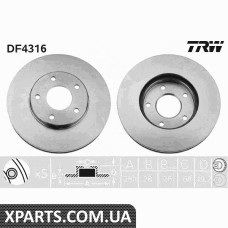 Диск тормозной NISSAN передн. вент. TRW DF4316