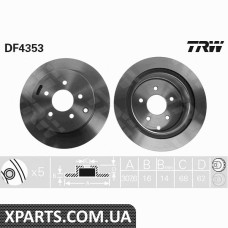 Диск тормозной NISSAN MURANO задн. вент. TRW DF4353