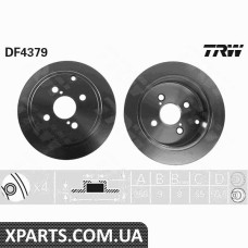 Диск гальмівний TOYOTA COROLLA задн. пр-во TRW TRW DF4379