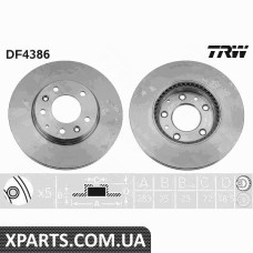 Диск гальмівний MAZDA 6 передн. вент. TRW DF4386