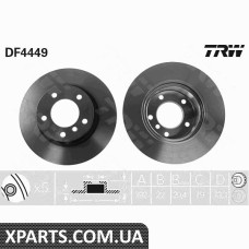 Диск тормозной BMW 3 E9005-07 TRW DF4449