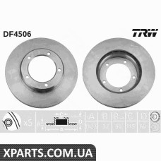 Диск гальмівний TOYOTA передн. вент. TRW DF4506