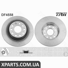 Диск тормозной SKODA SUPERB YETI VW GOLF V PASSAT задн. TRW DF4558