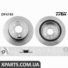 Диск тормозной RENAULT KOLEOS задн. вент. TRW DF4745