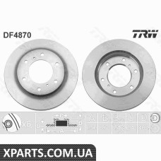 Диск тормозной MITSUBISHI PAJERO00- TRW DF4870