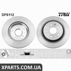 Диск тормозной OPEL INSIGNIA08TY TRW DF6112