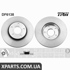 Диск гальмівний FORD FOCUS III11PRZУD TRW DF6138