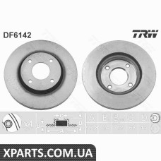 Диск тормозной NISSAN TIIDA07-10 PRZУD TRW DF6142