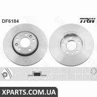 Диск гальмівний RENAULT LAGUNA08-TRW DF6184