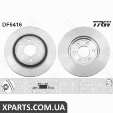 Диск тормозной NISSAN NAVARA05- TRW DF6416