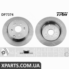 Диск тормозной HONDA CR-V задн. TRW DF7374