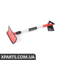 80A096010C VAG Скребок для льоду з довгим вильотом та щіткою для снігу з поворотною головкою - червоний/чорний