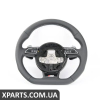 8V0419091ABVMJ VAG 3-спицевый руль с плоским дном — кожа — черная/серебристая строчка