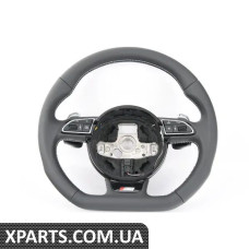 8V0419091ABVMJ VAG 3-спицевый руль с плоским дном — кожа — черная/серебристая строчка