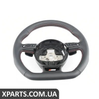 8V0419091ABIWG VAG 3-спицевый руль с плоским дном — кожа — черная/красная строчка