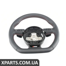 8V0419091ABIWG VAG 3-спицевый руль с плоским дном — кожа — черная/красная строчка