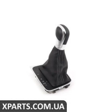 5G1713203KCMU VAG Ручка перемикання передач Golf R DSG — чорна шкіра/кристально-сіра строчка