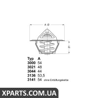 Термостат Citroen Jumpy 2.0 94-/Peugeot Partner 1.1/1.4 96- Wahler 313688D50