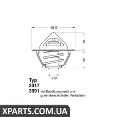 Термостат Opel Ascona C/Astra F/G/Combo/Kadett E 1.0-1.6 81- Wahler 301792D50