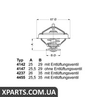 Термостат Ford Transit 2.5 I/Renaul Trafic 2.1 -97 Wahler 414780D