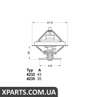 Термостат BMW 5 E34/E28/3 E30/E21 2.0-3.5 97-95 Wahler 423280D