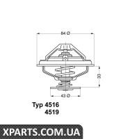 Термостат BMW 5 E34/7 E32/E38 3.0i-5.0i 87-01 Wahler 451685D