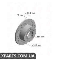 Гальмівний диск 245x10 ZIMMERMANN 100121752 (аналог VAG 4A0615601A для Audi A6)