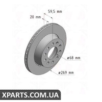 Гальмівний диск ZIMMERMANN 100122720 (аналог VAG 857615601 для Audi A6 QUATTRO 94-97)