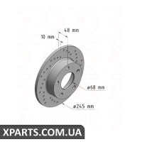 Гальмівний диск 245x10,5 ZIMMERMANN 100123252 (аналог VAG 8D0615601A)