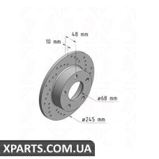 Гальмівний диск 245x10,5 ZIMMERMANN 100123252 (аналог VAG 8D0615601A)
