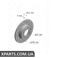 Гальмівний диск 232x9 ZIMMERMANN 100123652 (аналог VAG 1J0615601 для VAG OCTAVIA 96-)