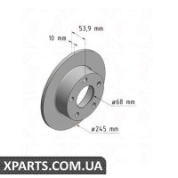 Гальмівний диск 245x10 ZIMMERMANN 100123720 (аналог VAG 4B0615601)