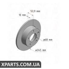 Тормозной диск 245x10 ZIMMERMANN 100123720 (аналог VAG 4B0615601)