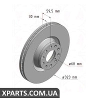Гальмівний диск 323x30 ZIMMERMANN 100123820 (аналог VAG 4D0615301A для Audi A8 98-04 PRZУD)