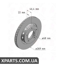 Гальмівний диск 269x22 ZIMMERMANN 100123920 (аналог VAG 4D0615601B для Audi A8 98-02)