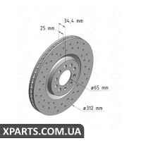 Гальмівний диск Zimmermann 100124052 (аналог VAG 8L0615301)