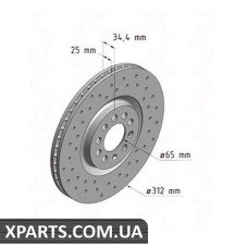 Тормозной диск Zimmermann 100124052 (аналог VAG 8L0615301)