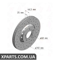 Гальмівний диск 312x25 ZIMMERMANN 100124252 (аналог VAG 4B0615301A для Audi A6 97-04)