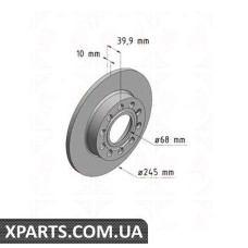Гальмівний диск 245x10 ZIMMERMANN 100124320 (аналог VAG 8E0615601B для Audi A4 00-08)