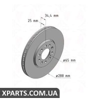 Гальмівний диск передній Zimmermann 100124720 (аналог VAG 1J0615301R для VW Golf IV 00-)