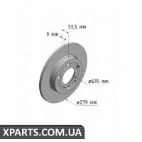 Гальмівний диск 239x9 ZIMMERMANN 100124820 (аналог VAG 1J0615601D)