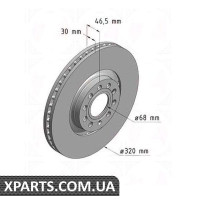 Гальмівний диск 320x30 ZIMMERMANN 100124920 (аналог VAG 8D0615301K для Audi A6 97-27T-30)