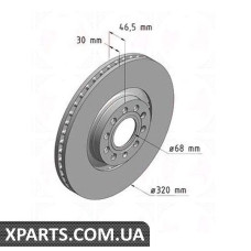 Тормозной диск 320x30  ZIMMERMANN 100124920 (аналог VAG 8D0615301K для  Audi A6 97- 27T-30)