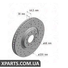 Тормозной диск 320x30  ZIMMERMANN 100124952 (аналог VAG 8D0615301K для  Audi A6 97- 27T-30)