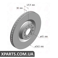 Гальмівний диск передній 345x30 ZIMMERMANN 100330120 (аналог VAG 1K0615301M для Audi A3 1.6 1.9TDI 2.0FS)